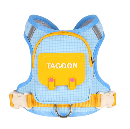 Arnés con mochila Furkind azul y amarillo